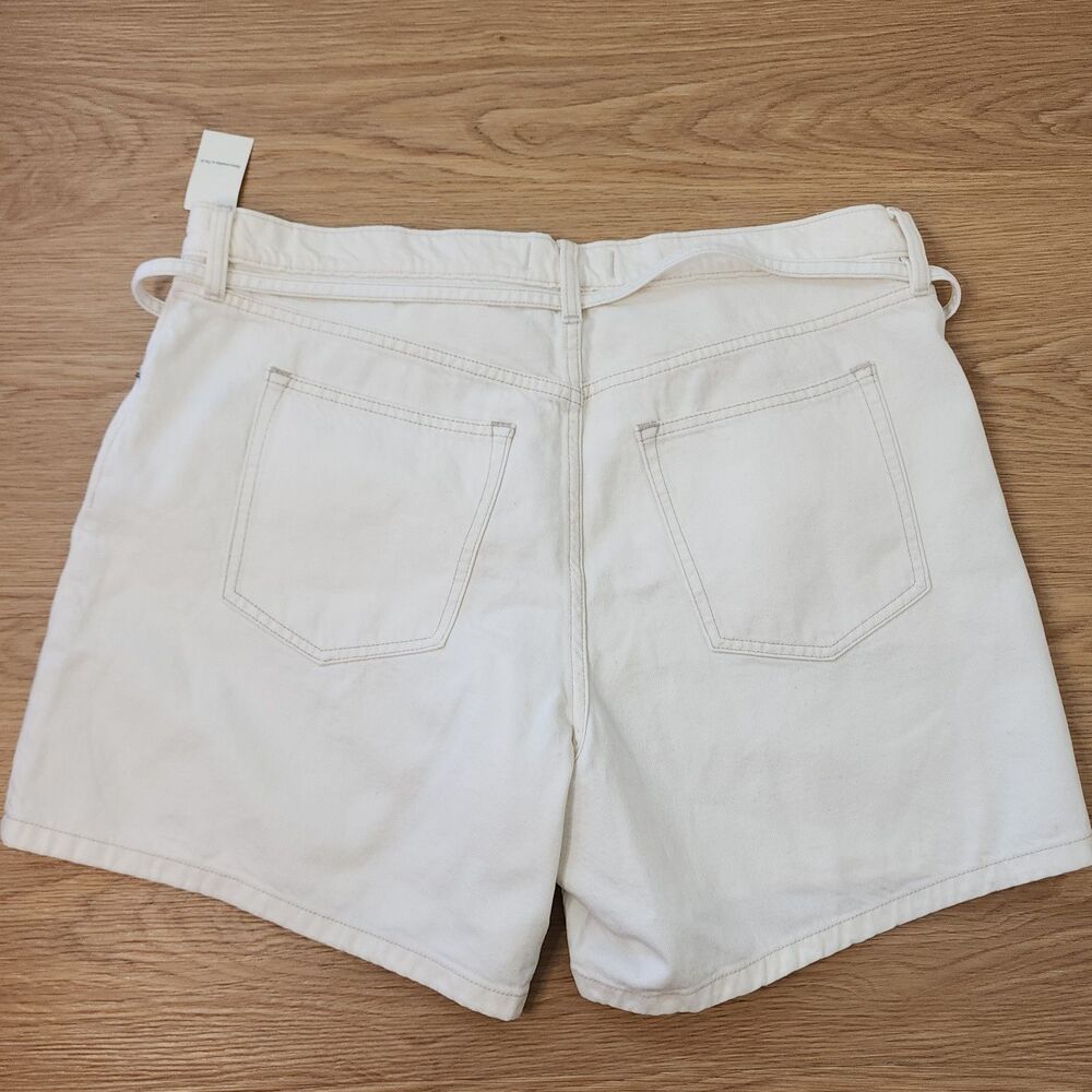 Abercrombie & Fitch The Loose Short High Rise Belt 32/18 Cream Denim 40" Waist - Picture 3 of 9